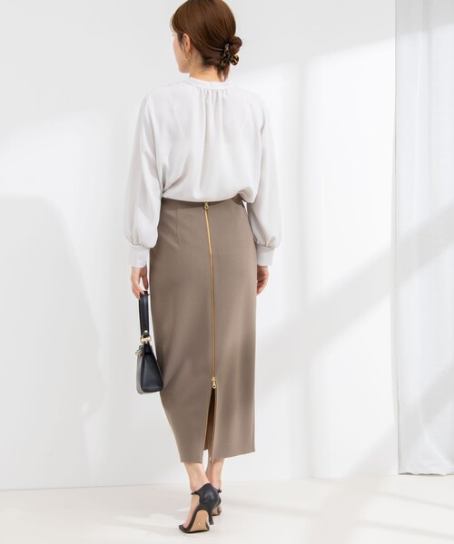 NOLLEY’S Sophi(ノーリーズソフィ)の「ウォッシャブルボンディングジョーゼット前後2WAYロングスカート(スカート・レディース・ブラック/グレイッシュベージュ/カーキ・36/34/38)」の13枚目の写真