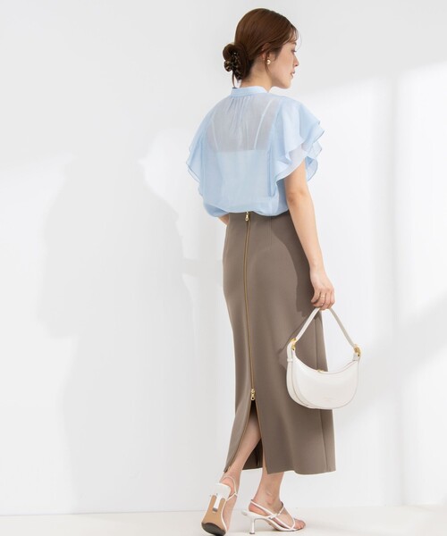 NOLLEY’S Sophi(ノーリーズソフィ)の「ウォッシャブルボンディングジョーゼット前後2WAYロングスカート(スカート・レディース・ブラック/グレイッシュベージュ/カーキ・36/34/38)」の17枚目の写真