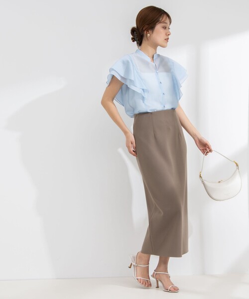 NOLLEY’S Sophi(ノーリーズソフィ)の「ウォッシャブルボンディングジョーゼット前後2WAYロングスカート(スカート・レディース・ブラック/グレイッシュベージュ/カーキ・36/34/38)」の19枚目の写真