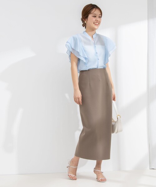 NOLLEY’S Sophi(ノーリーズソフィ)の「ウォッシャブルボンディングジョーゼット前後2WAYロングスカート(スカート・レディース・ブラック/グレイッシュベージュ/カーキ・36/34/38)」の20枚目の写真