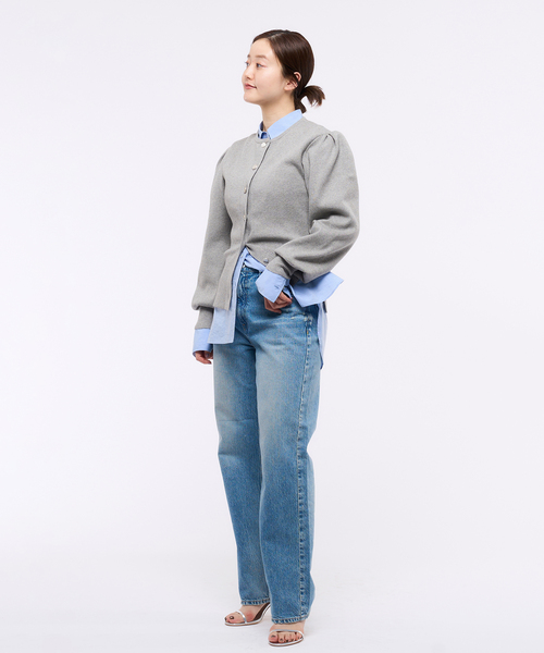 IENA(イエナ)の「コットンカシミアフォルムカーディガン(カーディガン/ボレロ・レディース・ホワイト/チャコールグレー・FREE)」の10枚目の写真