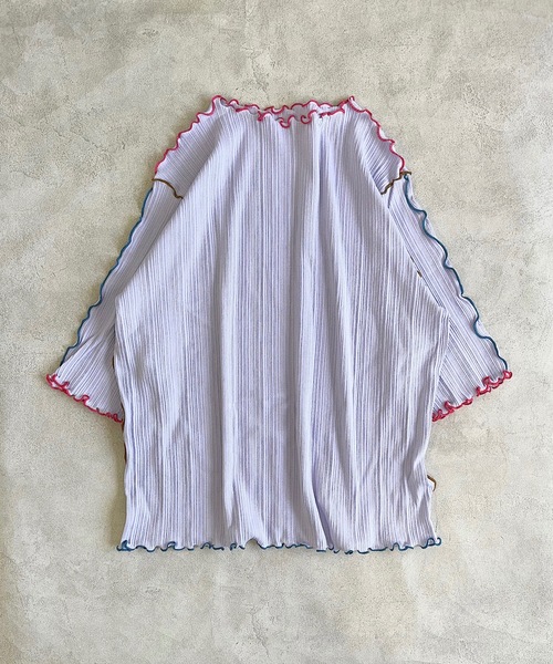 HOGAN RANCH WEAR(ホーガンランチウエア)の「メローリブハンソデカットソー/おとな(Tシャツ/カットソー・レディース・チャコール/ラベンダー/ライトグリーン・160cm)」の3枚目の写真