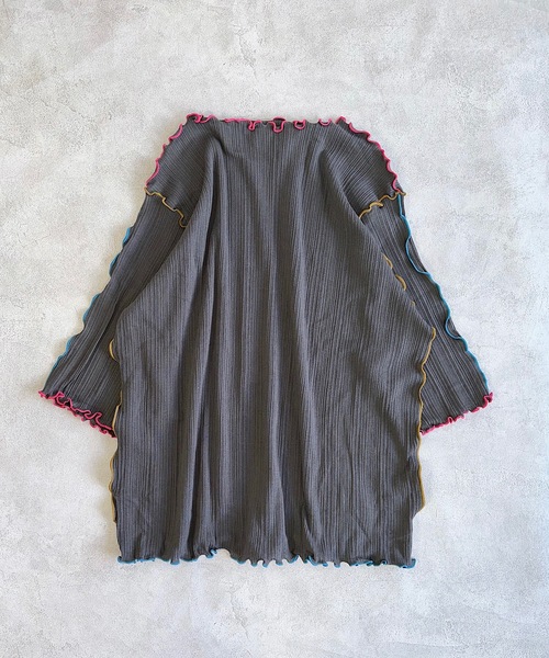 HOGAN RANCH WEAR(ホーガンランチウエア)の「メローリブハンソデカットソー/おとな(Tシャツ/カットソー・レディース・チャコール/ラベンダー/ライトグリーン・160cm)」の2枚目の写真