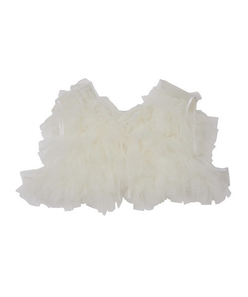 Ameri(アメリ)の「2WAY RUFFLED TULLE VEST(ベスト・レディース・アイボリー/ブラック・FREE)」の14枚目の写真