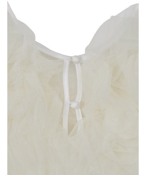 Ameri(アメリ)の「2WAY RUFFLED TULLE VEST(ベスト・レディース・アイボリー/ブラック・FREE)」の17枚目の写真