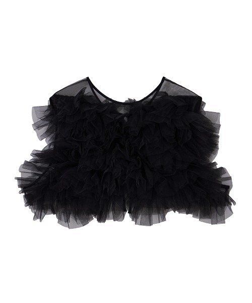 Ameri(アメリ)の「2WAY RUFFLED TULLE VEST(ベスト・レディース・アイボリー/ブラック・FREE)」の15枚目の写真