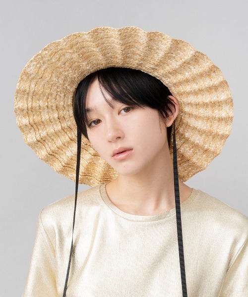 Casselini（キャセリーニ）の「Casselini(キャセリーニ)透かしなみなみハット（ハット・レディース・ナチュラル/ブラック・FREE）」の5枚目の写真