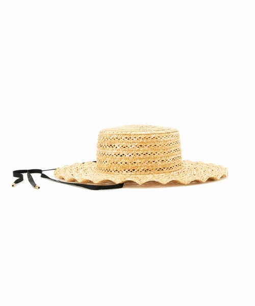 Casselini（キャセリーニ）の「Casselini(キャセリーニ)透かしなみなみハット（ハット・レディース・ナチュラル/ブラック・FREE）」の10枚目の写真