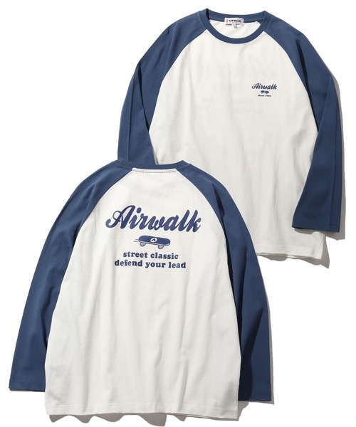 AIRWALK（エアウォーク）の「【AIRWALK/エアウォーク】アートワークデザイン ラグラン ロングスリーブTシャツ（Tシャツ/カットソー・メンズ・ホワイト×グリーン/ホワイト×ブラック/ホワイト×ブルー/ブラック×ホワイト・M/L/LL）」の3枚目の写真