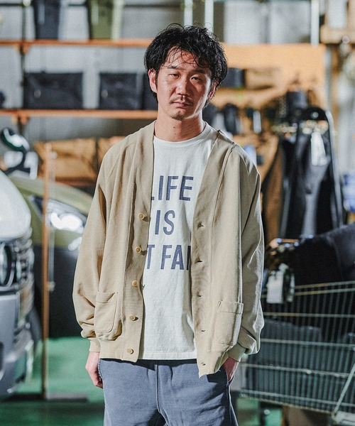 REMI RELIEF（レミレリーフ）の「REMI RELIEF別注 GORDON MILLER（ゴードンミラー） ラグラン カーディガン（カーディガン/ボレロ・メンズ・ブラック/ベージュ・L/M）」の18枚目の写真