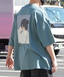 ILL'S（イルズ）の「イラストバックプリント / ワンポイント刺繍 ビッグシルエット半袖Tシャツ カットソー ユニセックス メンズ レディース（Tシャツ/カットソー）」