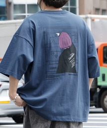ILL'S（イルズ）の「イラストバックプリント   ワンポイント刺繍 ビッグシルエット半袖Tシャツ カットソー ユニセックス メンズ レディース（Tシャツ/カットソー）」