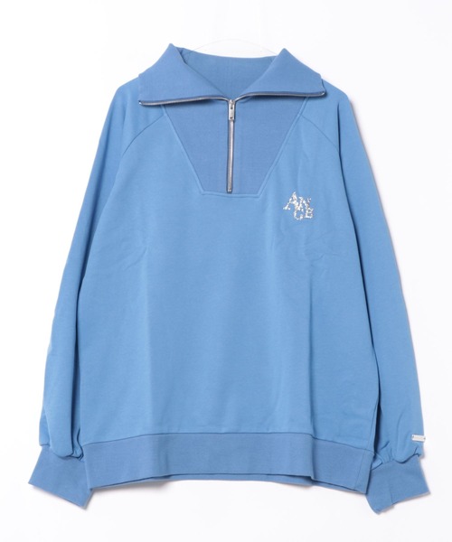 ANDGEEBEE（アンジービー）の「UNISEX ハーフZIPスウェット（スウェット・レディース・アイボリー/ブルー・FREE）」の22枚目の写真