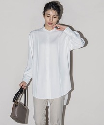 la.f…（ラエフ）の「【セットアップ可/洗濯機で洗える】ダブルクロス2WAYロングシャツブラウス（シャツ/ブラウス・レディース）」