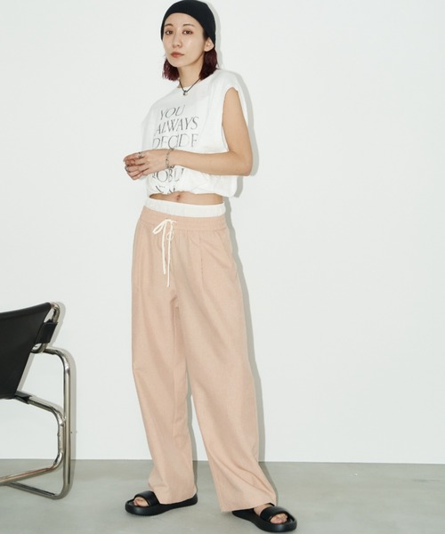 Auntie Rosa Holiday(アンティローザホリデー)の「ダブルウエストイージーパンツ / サイズ展開あり(その他パンツ・レディース・グレー/グリーン/ブラック/オレンジ・SMALL/MEDIUM)」の9枚目の写真