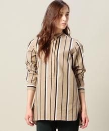 BEAUTY&YOUTH UNITED ARROWS | BY ヘリンボーンストライプバンドカラーチュニック◆(シャツ/ブラウス)