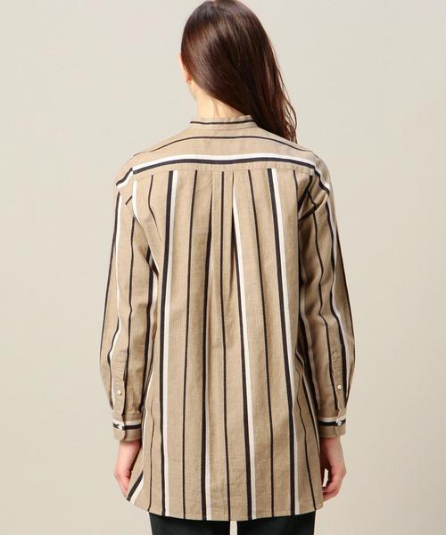 BEAUTY&YOUTH UNITED ARROWS（ビューティーアンドユースユナイテッドアローズ）の「BY ヘリンボーンストライプバンドカラーチュニック◆（シャツ/ブラウス・レディース・ベージュ/ライラック・フリー）」の9枚目の写真