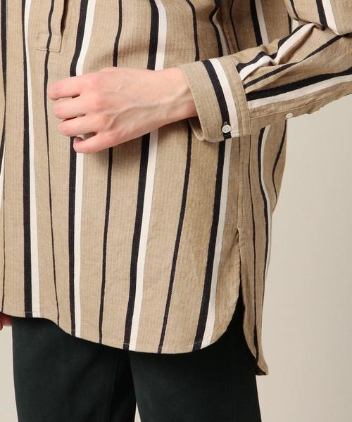 BEAUTY&YOUTH UNITED ARROWS（ビューティーアンドユースユナイテッドアローズ）の「BY ヘリンボーンストライプバンドカラーチュニック◆（シャツ/ブラウス・レディース・ベージュ/ライラック・フリー）」の5枚目の写真