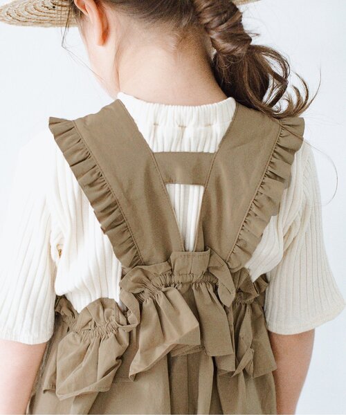 p.premier（ピードットプルミエ）の「フリルデザインワンピース&リブTシャツセット（ワンピース・キッズ・ベージュ/ブラック・80/90/100/110/120/130/140）」の16枚目の写真