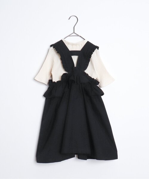 p.premier（ピードットプルミエ）の「フリルデザインワンピース&リブTシャツセット（ワンピース・キッズ・ベージュ/ブラック・80/90/100/110/120/130/140）」の22枚目の写真