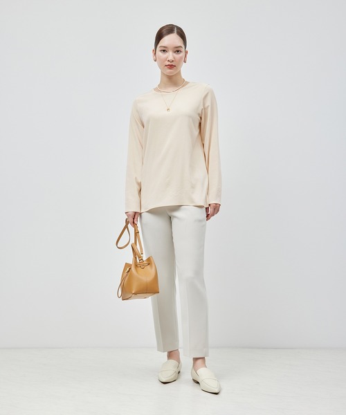 ROPE'（ロペ）の「シルクライクサテン長袖Tシャツ（Tシャツ/カットソー・レディース・ネイビー/ピンク系その他2・FREE）」の6枚目の写真