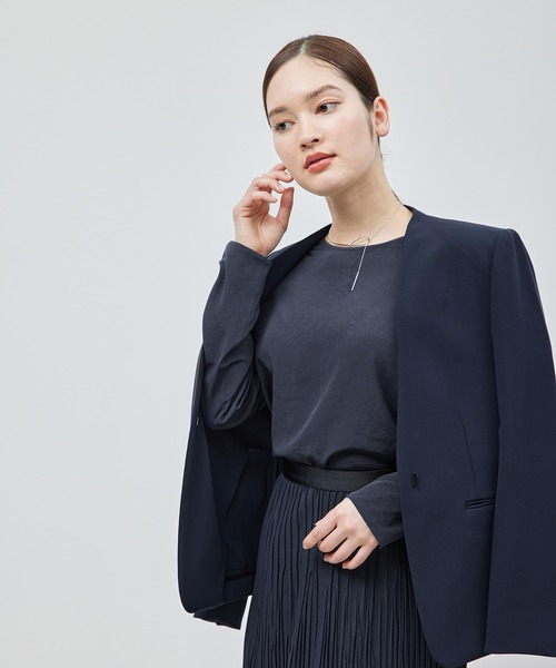 ROPE'（ロペ）の「シルクライクサテン長袖Tシャツ（Tシャツ/カットソー・レディース・ネイビー/ピンク系その他2・FREE）」の10枚目の写真