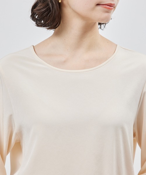 ROPE'（ロペ）の「シルクライクサテン長袖Tシャツ（Tシャツ/カットソー・レディース・ネイビー/ピンク系その他2・FREE）」の14枚目の写真