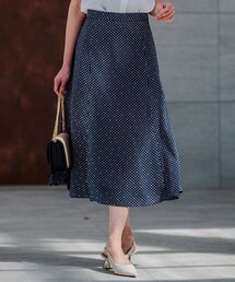 【洗える】バックサテンアムンゼンレユールダイヤプリント スカート