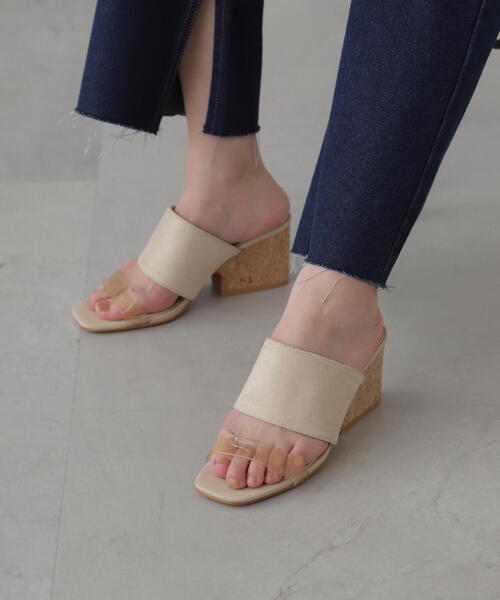FREE'S MART(フリーズマート)の「◆コルクウェッジサンダル(サンダル・レディース・ブラック/グレー/ブルー・SMALL/MEDIUM)」の1枚目の写真