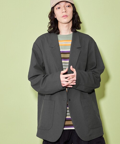 CITEN（シテン）の「＜CITEN＞シャツ テーラードジャケット（テーラードジャケット・メンズ・ダークグレー/モカ・M/L）」の2枚目の写真