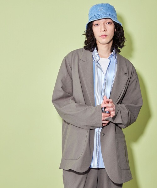 CITEN（シテン）の「＜CITEN＞シャツ テーラードジャケット（テーラードジャケット・メンズ・ダークグレー/モカ・M/L）」の3枚目の写真