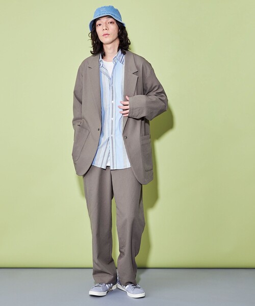 CITEN（シテン）の「＜CITEN＞シャツ テーラードジャケット（テーラードジャケット・メンズ・ダークグレー/モカ・M/L）」の4枚目の写真