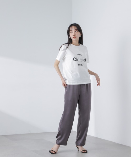 NANO universe(ナノユニバース)の「ロゴプリントTシャツ(Tシャツ/カットソー・レディース・ホワイト/ライトグレー/グリーン/ベージュ/チャコール・FREE)」の11枚目の写真