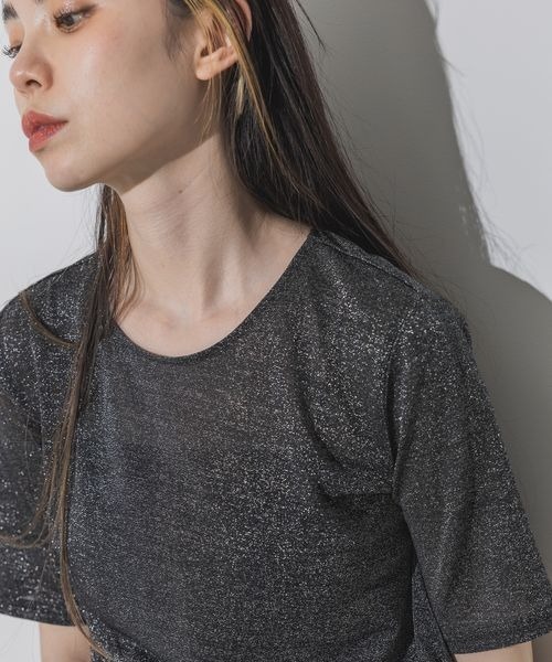JEANASIS(ジーナシス)の「ラメテンジクシアーSS TEE/120208(Tシャツ/カットソー・レディース・ブラック/シルバー/ゴールド/シャンパン・FREE)」の21枚目の写真