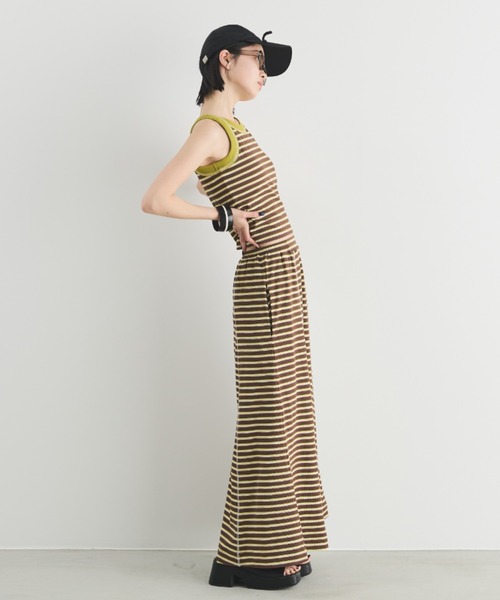 MERLOT（メルロー）の「カップ付きボーダーアメスリタンク（タンクトップ・レディース・ブラック/ブラウン/ピンク・FREE）」の22枚目の写真