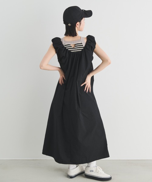 MERLOT（メルロー）の「カップ付きボーダーアメスリタンク（タンクトップ・レディース・ブラック/ブラウン/ピンク・FREE）」の10枚目の写真