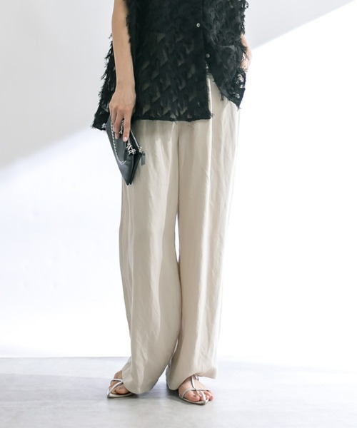 RIVE DROITE（リヴドロワ）の「レーヨンリネンイージーパンツ（スラックス・レディース・ブラウン/ブラック/ベージュ・FREE）」の3枚目の写真