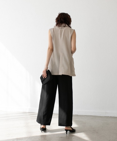 RIVE DROITE（リヴドロワ）の「レーヨンリネンイージーパンツ（スラックス・レディース・ブラウン/ブラック/ベージュ・FREE）」の19枚目の写真