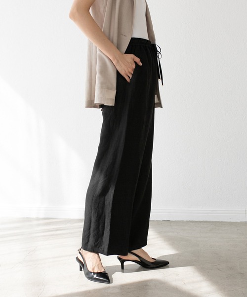 RIVE DROITE（リヴドロワ）の「レーヨンリネンイージーパンツ（スラックス・レディース・ブラウン/ブラック/ベージュ・FREE）」の21枚目の写真