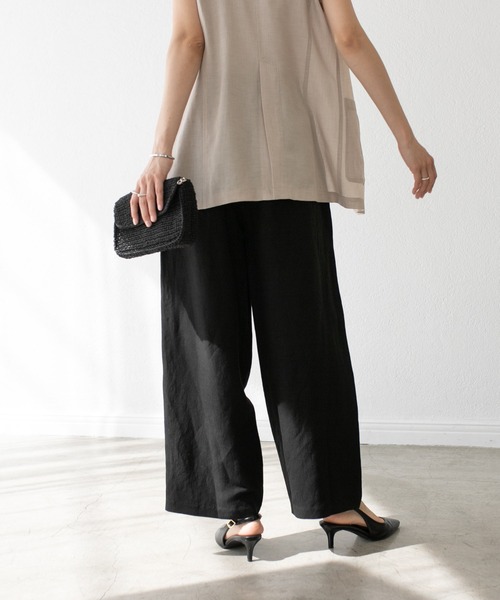 80s USA製 ブラックリネンスラックス　レーヨンリネン　イージーパンツ 80s USA製 ブラックリネンスラックス レーヨンリネン イージーパンツ