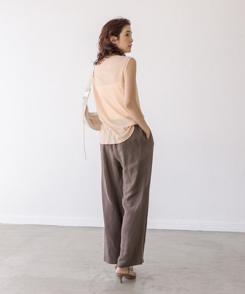 RIVE DROITE（リヴドロワ）の「レーヨンリネンイージーパンツ（スラックス・レディース・ブラウン/ブラック/ベージュ・FREE）」の14枚目の写真