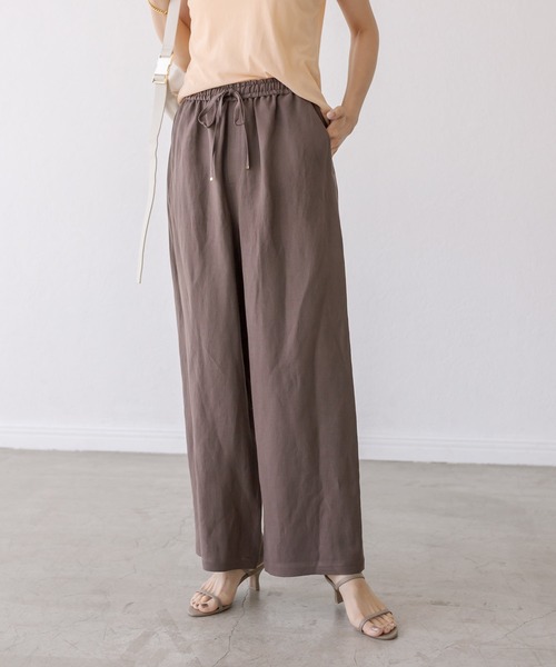 RIVE DROITE（リヴドロワ）の「レーヨンリネンイージーパンツ（スラックス・レディース・ブラウン/ブラック/ベージュ・FREE）」の15枚目の写真