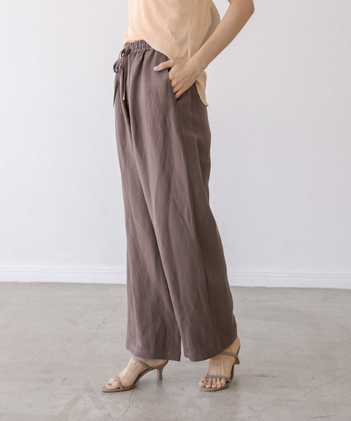 RIVE DROITE（リヴドロワ）の「レーヨンリネンイージーパンツ（スラックス・レディース・ブラウン/ブラック/ベージュ・FREE）」の16枚目の写真