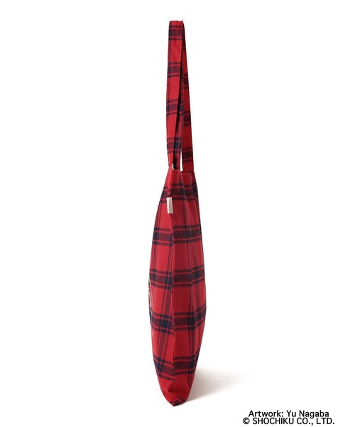 BEAMS JAPAN（ビームス　ジャパン）の「小津安二郎監督 / アニバーサリー ロゴ トートバッグ チェック（トートバッグ・メンズ・レッド・ONE SIZE）」の3枚目の写真