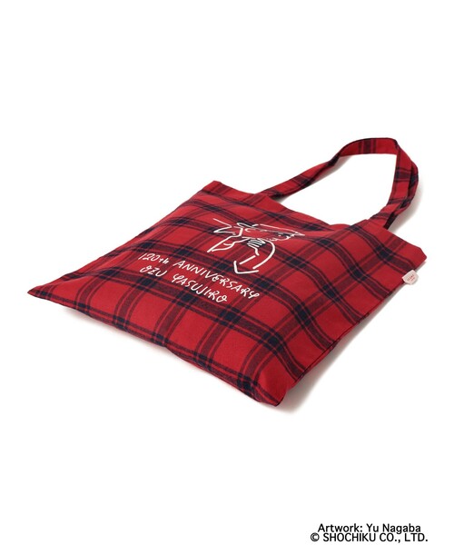 BEAMS JAPAN（ビームス　ジャパン）の「小津安二郎監督 / アニバーサリー ロゴ トートバッグ チェック（トートバッグ・メンズ・レッド・ONE SIZE）」の9枚目の写真