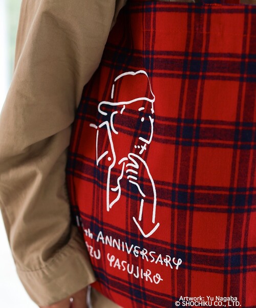 BEAMS JAPAN（ビームス　ジャパン）の「小津安二郎監督 / アニバーサリー ロゴ トートバッグ チェック（トートバッグ・メンズ・レッド・ONE SIZE）」の10枚目の写真