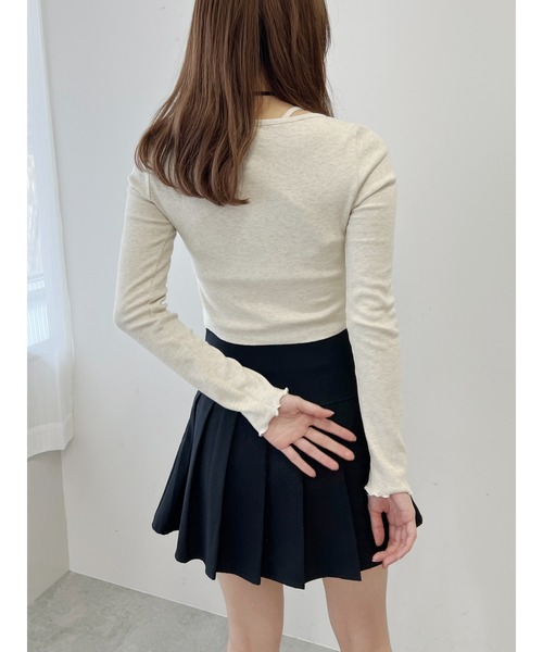 PHILLY(フィリー)の「【PHILLY】キャミセットリブカーディガン(Tシャツ/カットソー・レディース・アイボリー/ブラック/グレー・FREE)」の7枚目の写真