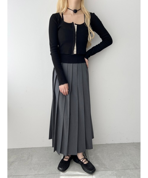 PHILLY(フィリー)の「【PHILLY】キャミセットリブカーディガン(Tシャツ/カットソー・レディース・アイボリー/ブラック/グレー・FREE)」の11枚目の写真