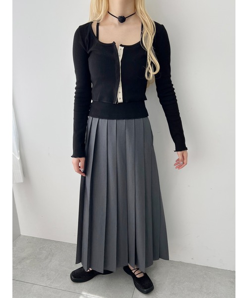 PHILLY(フィリー)の「【PHILLY】キャミセットリブカーディガン(Tシャツ/カットソー・レディース・アイボリー/ブラック/グレー・FREE)」の12枚目の写真