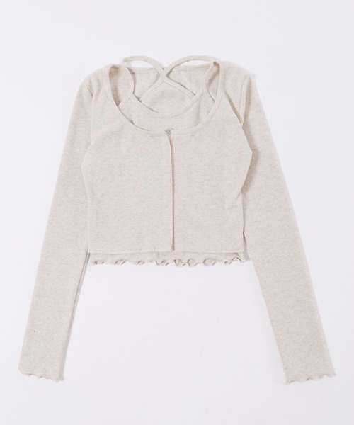 PHILLY(フィリー)の「【PHILLY】キャミセットリブカーディガン(Tシャツ/カットソー・レディース・アイボリー/ブラック/グレー・FREE)」の18枚目の写真